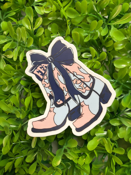 FFA Boots Sticker- Pink & Blue