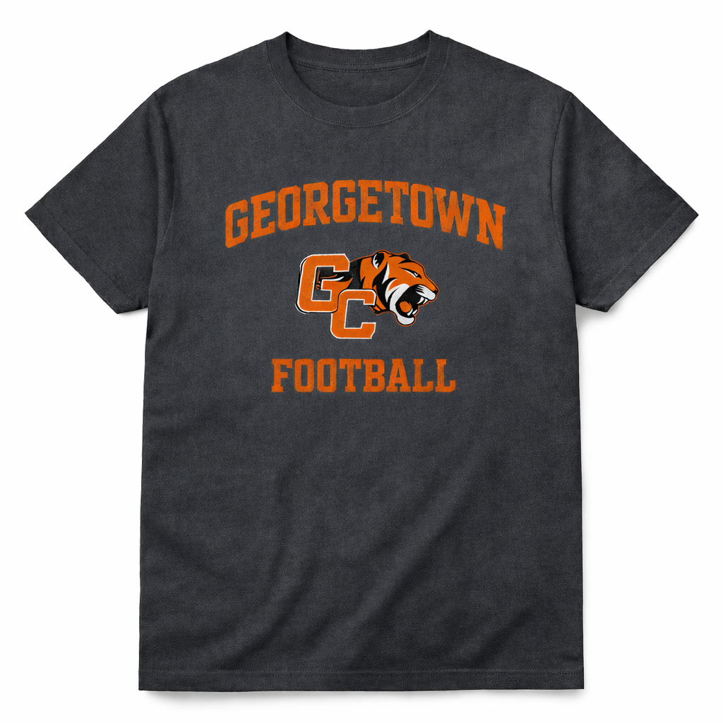 Tigers Football Logo Tee or Sweatshirt - Charcoal