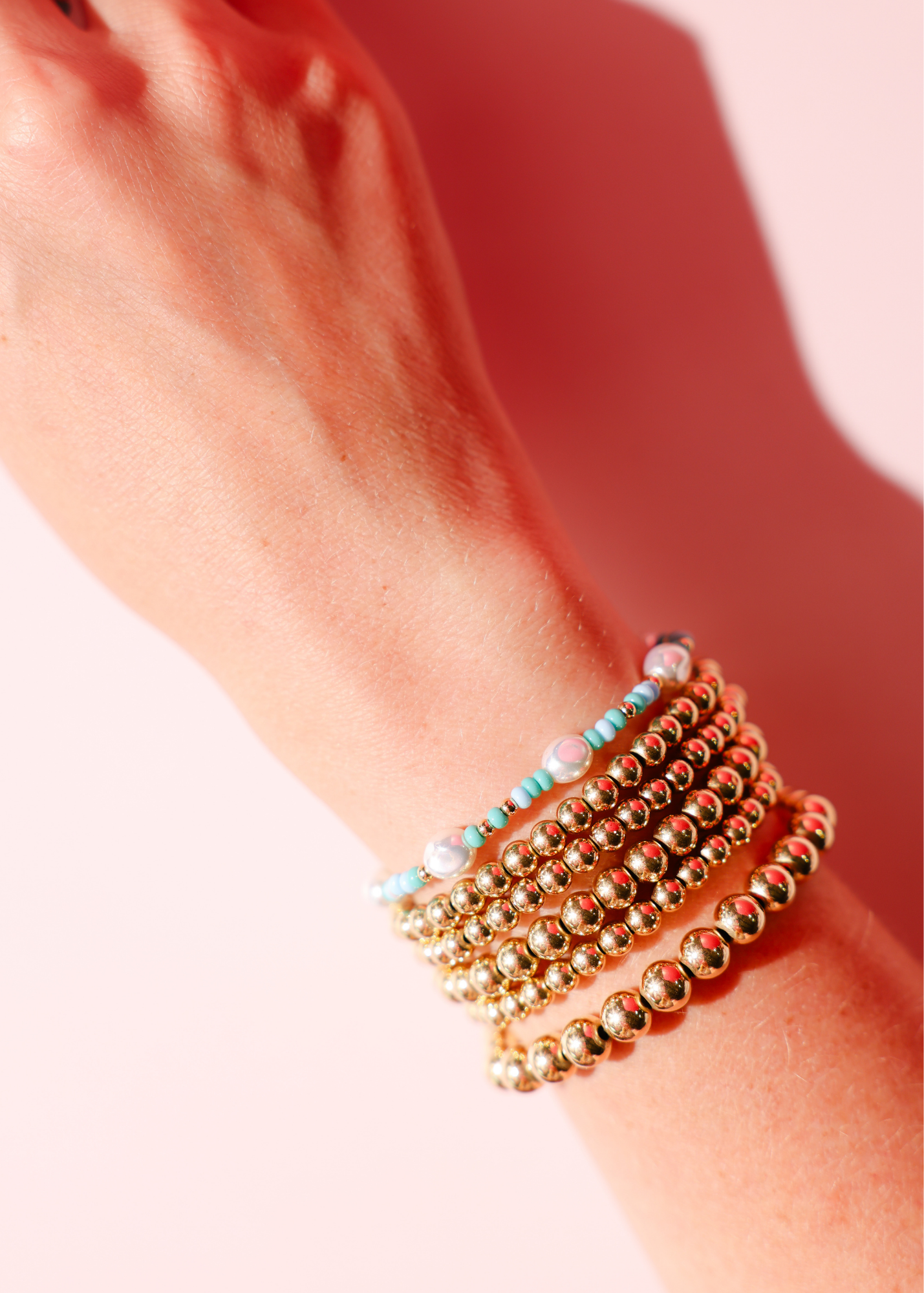 Poolside Sprinkle Pearl Bracelet: Standard 6.75 inch