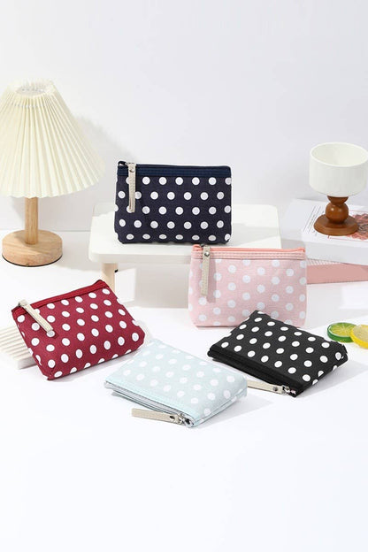 Polka Dot Cosmetic Clutch: Light Pink