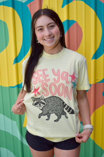 See Ya Soon Raccoon Comfort Color Tee (Youth & Adult)