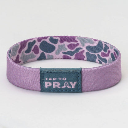 Tap To Pray® Wristband – River Rock Camo - Lilac: Small