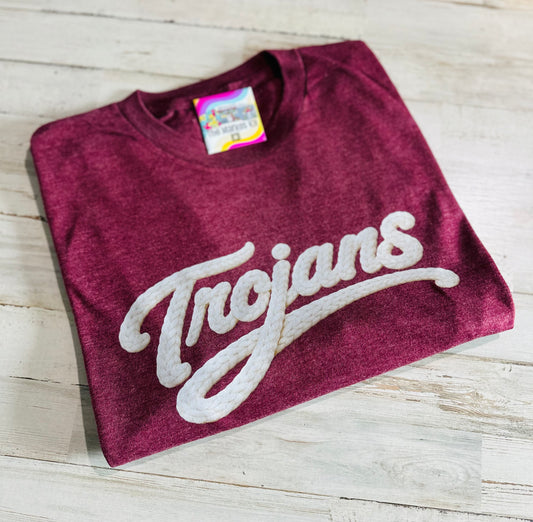 Braided Trojans Script Tee (Youth & Adult)