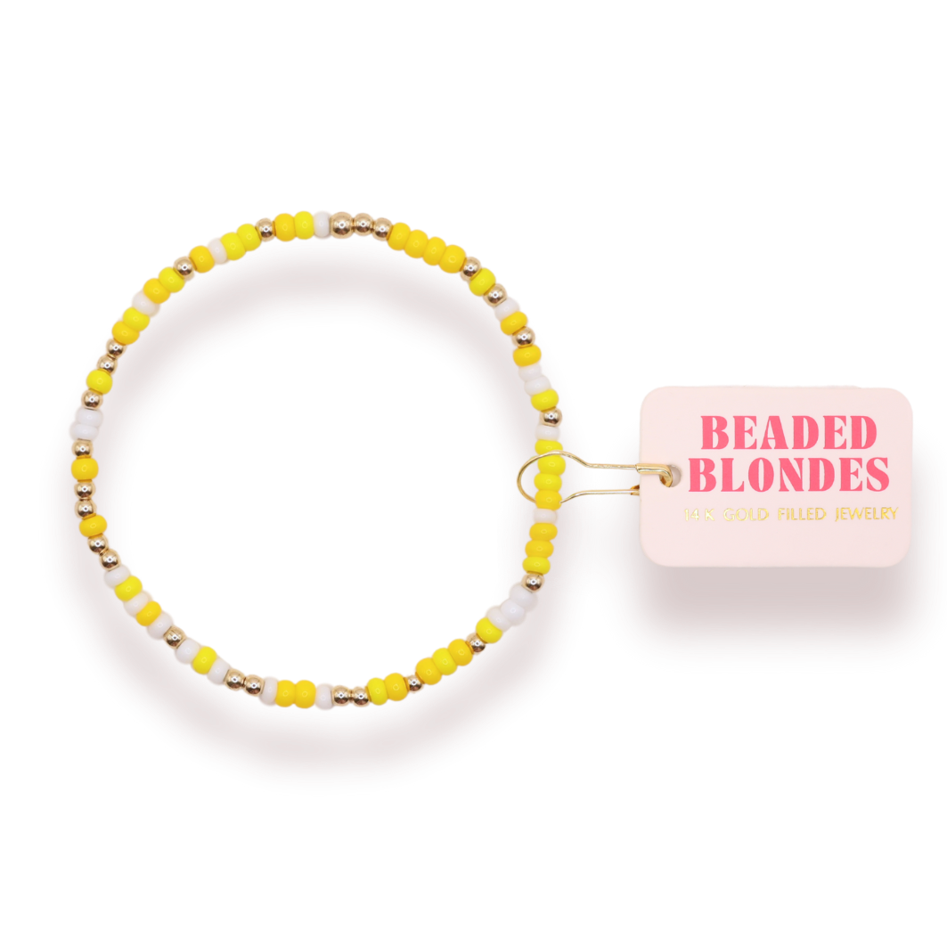 Yellows and White Sprinkle Bracelet (Kids Size)