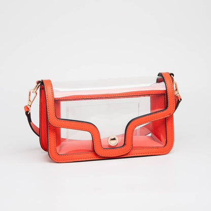 Game Day Stadium Clear Envelope Shoulder Bags: Red