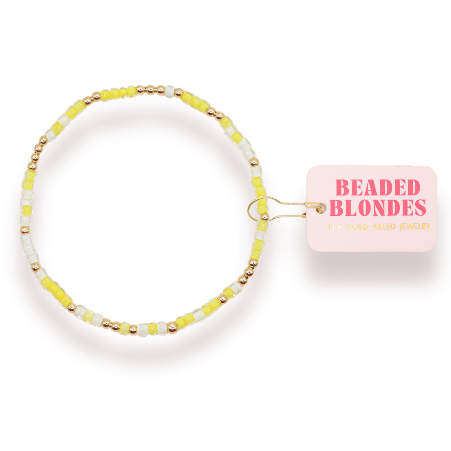 Butter Yellow Sprinkle Bracelet: Standard 6.75 inch