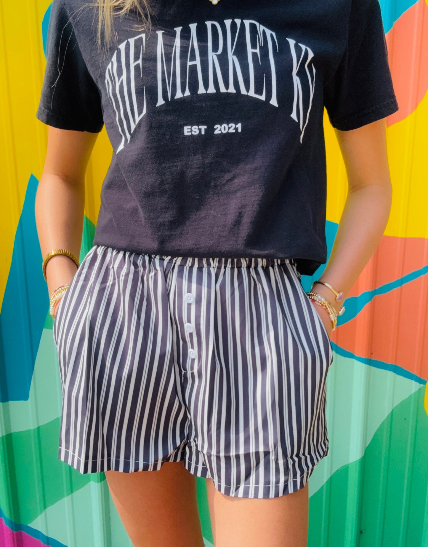 Comfy Boxer Shorts: Black Striped