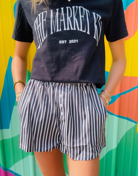 Comfy Boxer Shorts: Black Striped