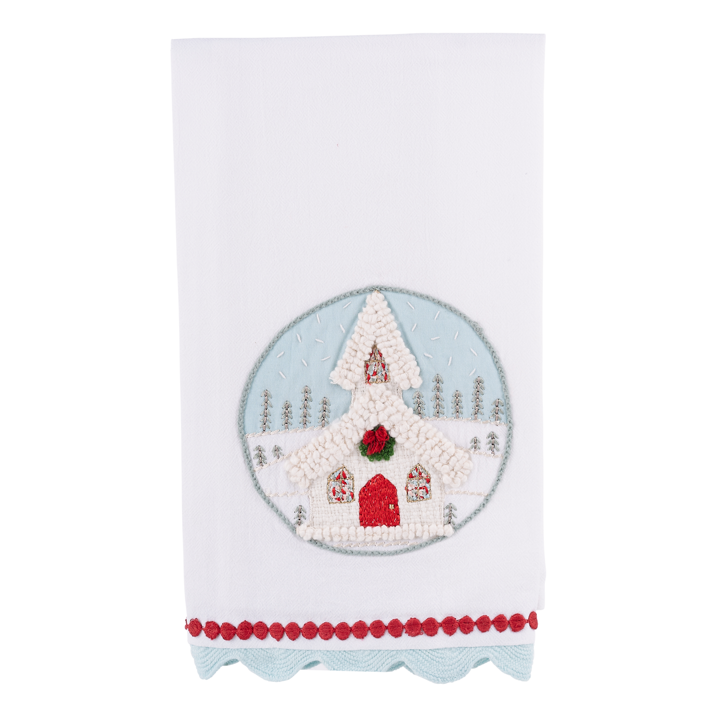 Christmas Church Tea Towel - Holiday Decor