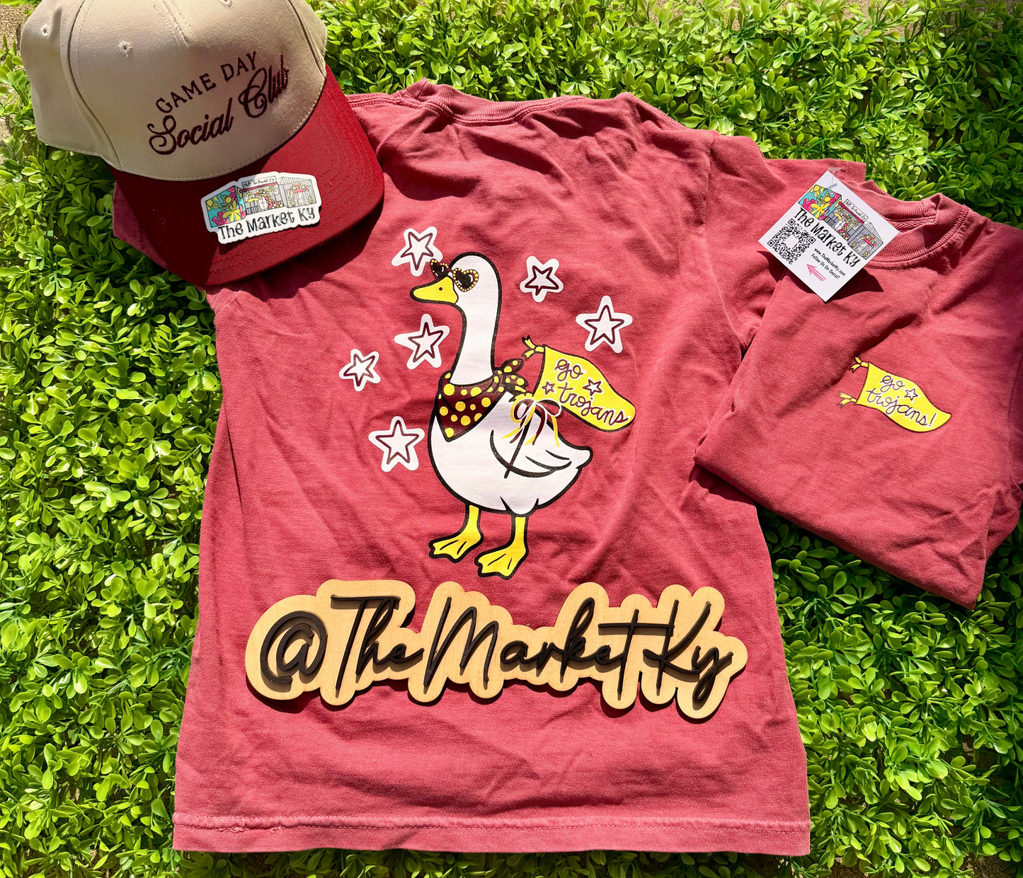 Go Trojans Burgundy Goose Comfort Color Tee (Youth)