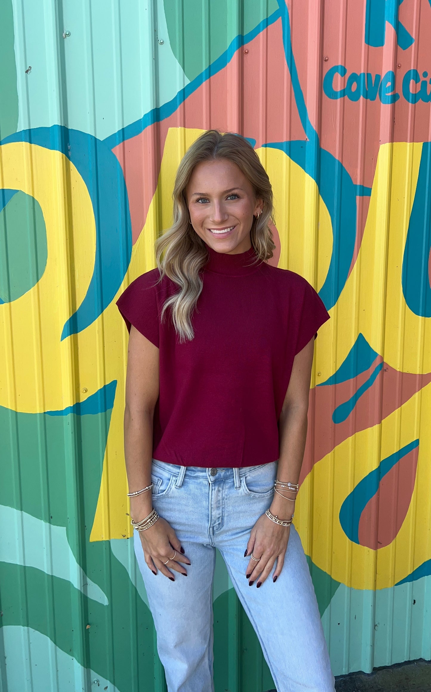 Burgundy Sweater Top