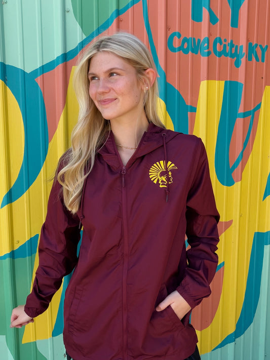 Barren Trojans Embroidered Rain Jacket - Burgundy