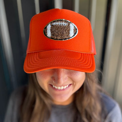 Football Chenille Patch Trucker Hat (Options)