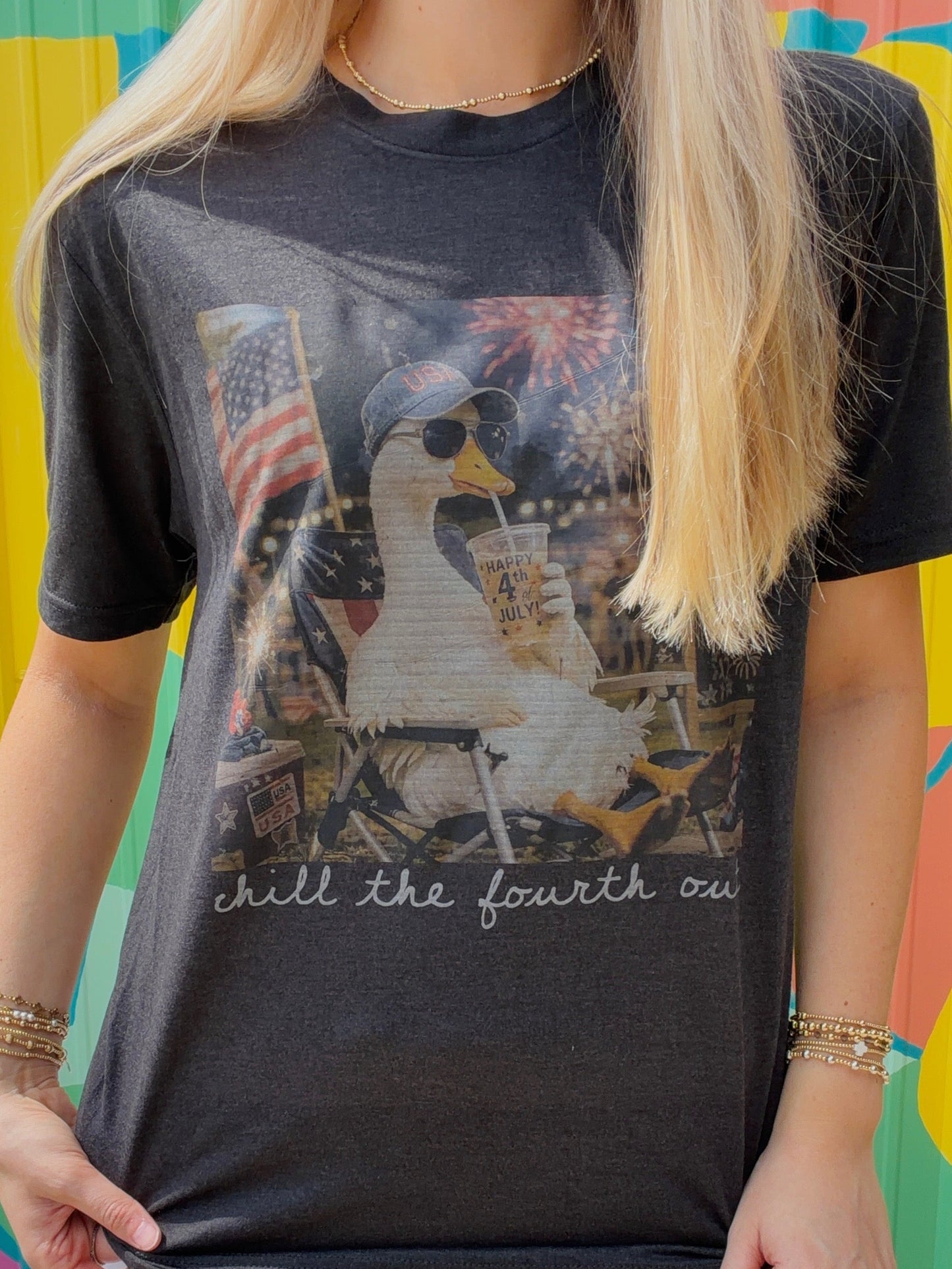 Chill The Fourth Out Goose Tee