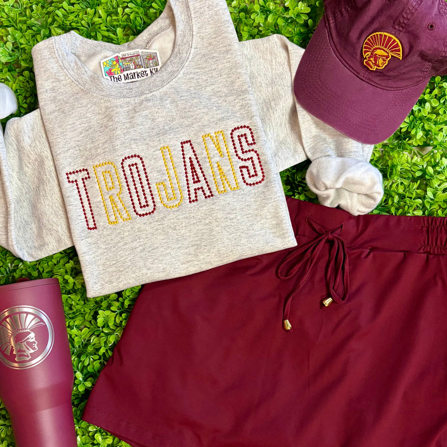 Trojans Spirit Stud Embroidered Sweatshirt