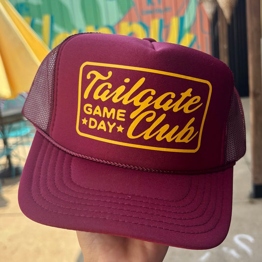 Tailgate Club Trucker Hat- Burgundy/Gold