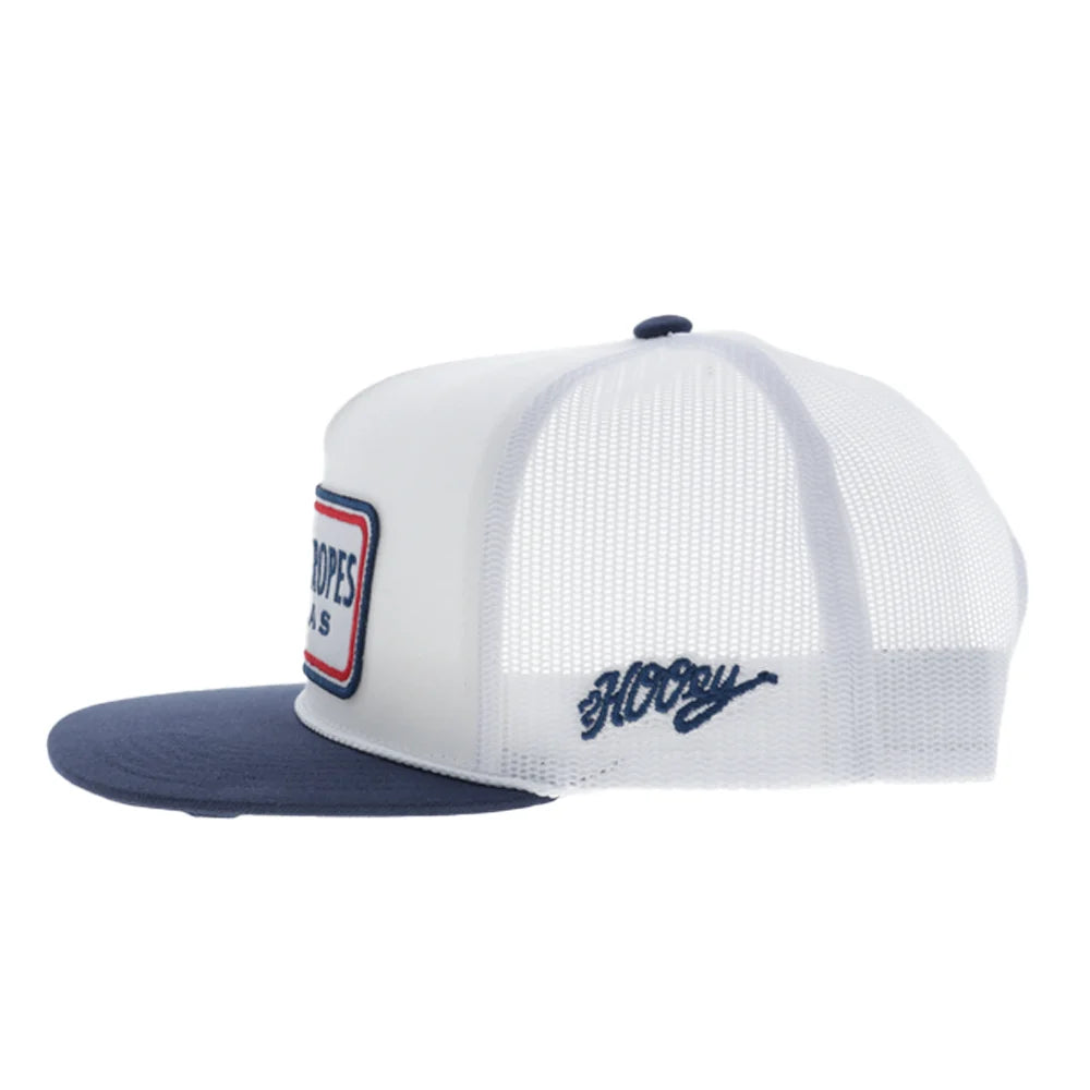 Hooey CR129 Cactus Ropes Trucker Snapback Hat - White/Navy