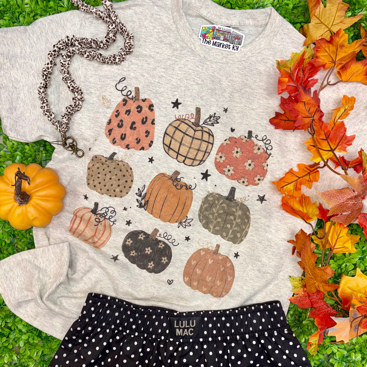 Fall Pumpkin Doodle Collage Tee