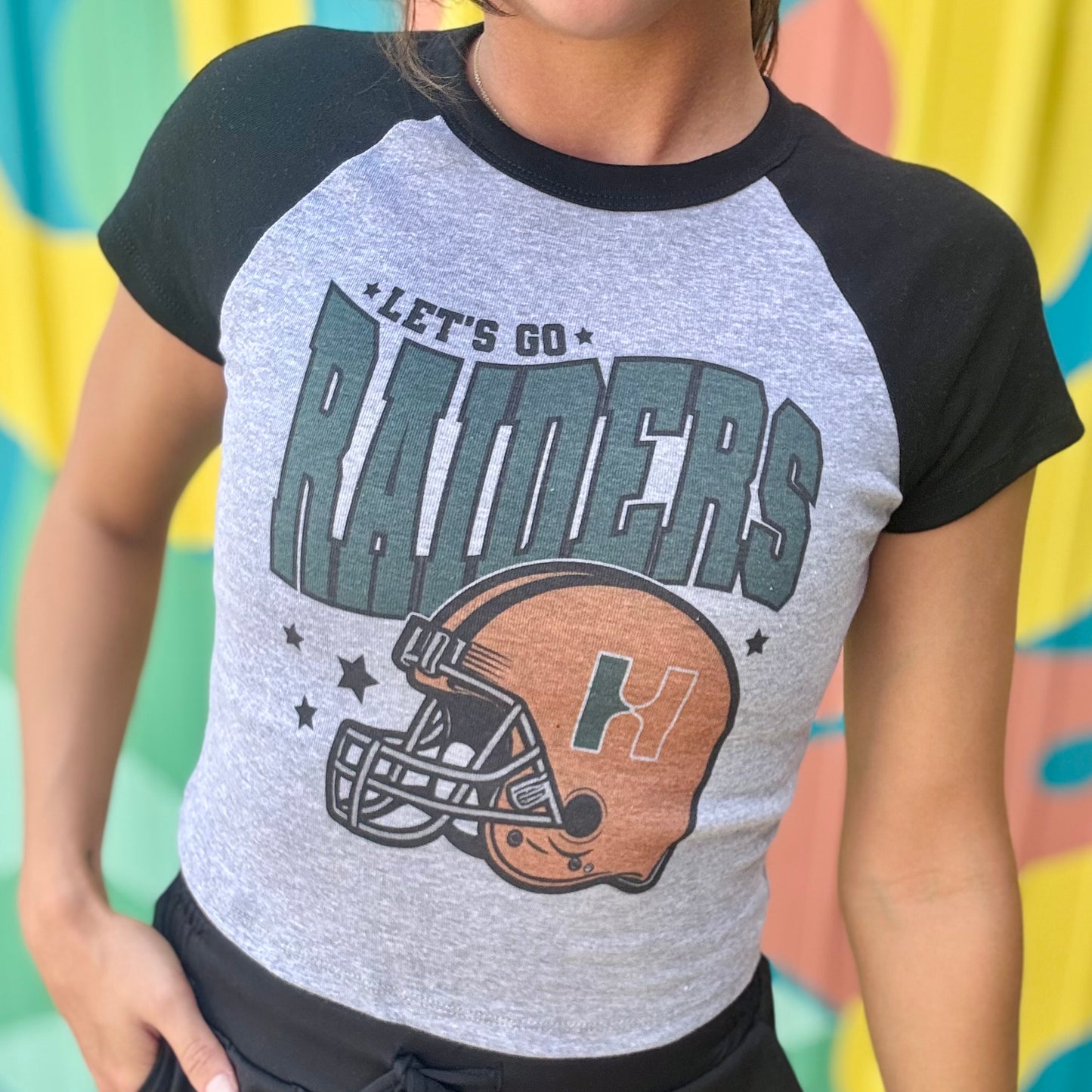 Let’s Go Raiders Football Baby Doll Tee