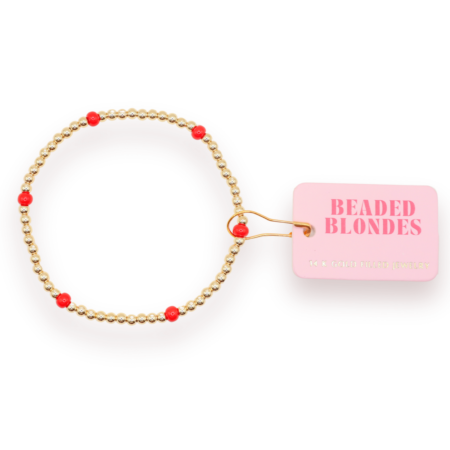 Bright Red Poppi Bracelet: Standard 6.75 inch