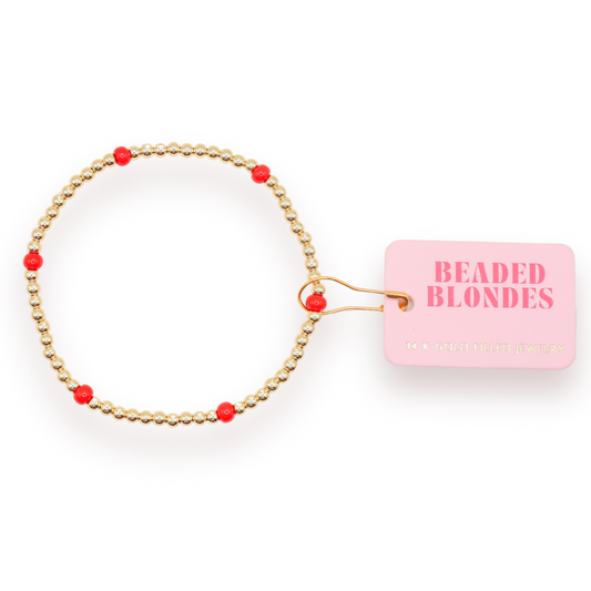 Bright Red Poppi Bracelet: Standard 6.75 inch