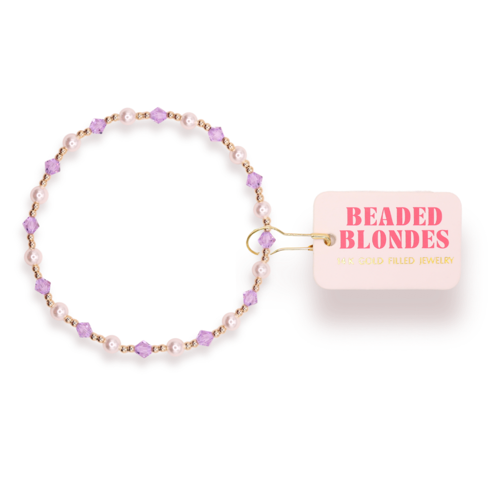 Light Purple Pearl June Bracelet: Standard 6.75 Inch