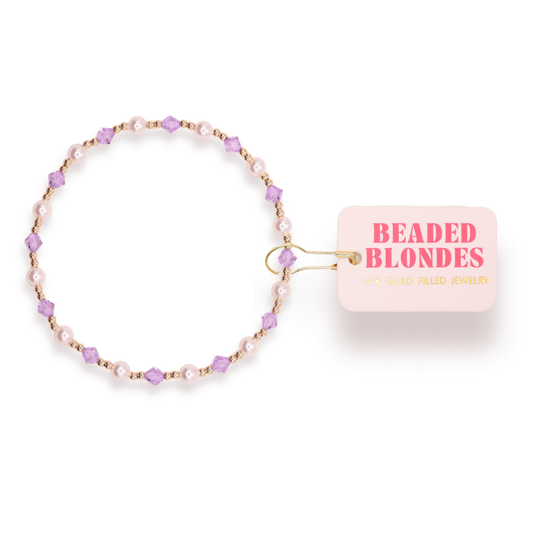 Light Purple Pearl June Bracelet: Standard 6.75 Inch