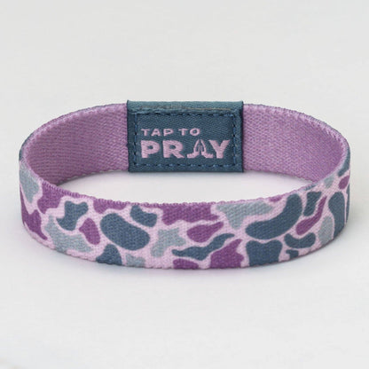 Tap To Pray® Wristband – River Rock Camo - Lilac: Small