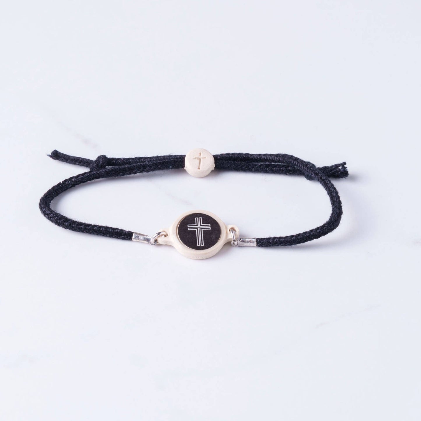 Tap To Pray™ - Survivor Series Handmade Bracelets: Onyx + Cross