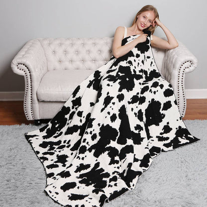 Cow Pattern Throw Blanket: Coffee / ONE SIZE