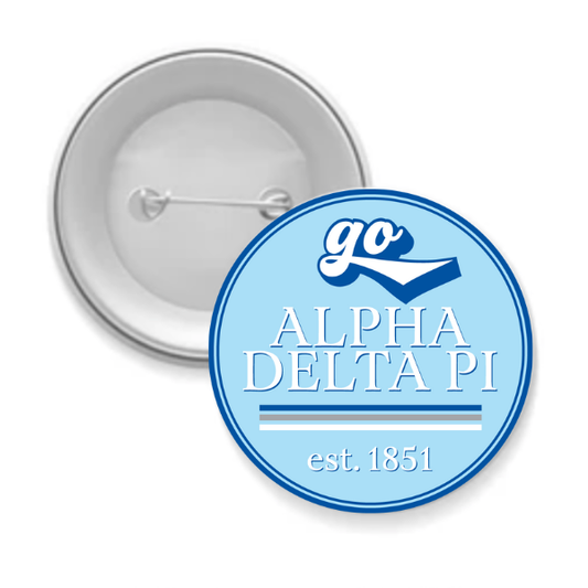 Sorority Button - Go Design: 3" Round / Alpha Delta Pi