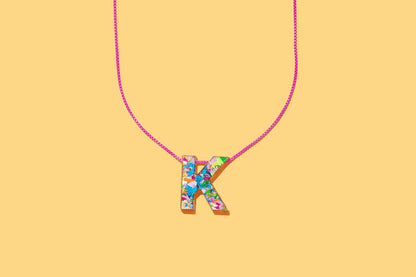 Chain Necklace - Letters - Colorful Confetti - C