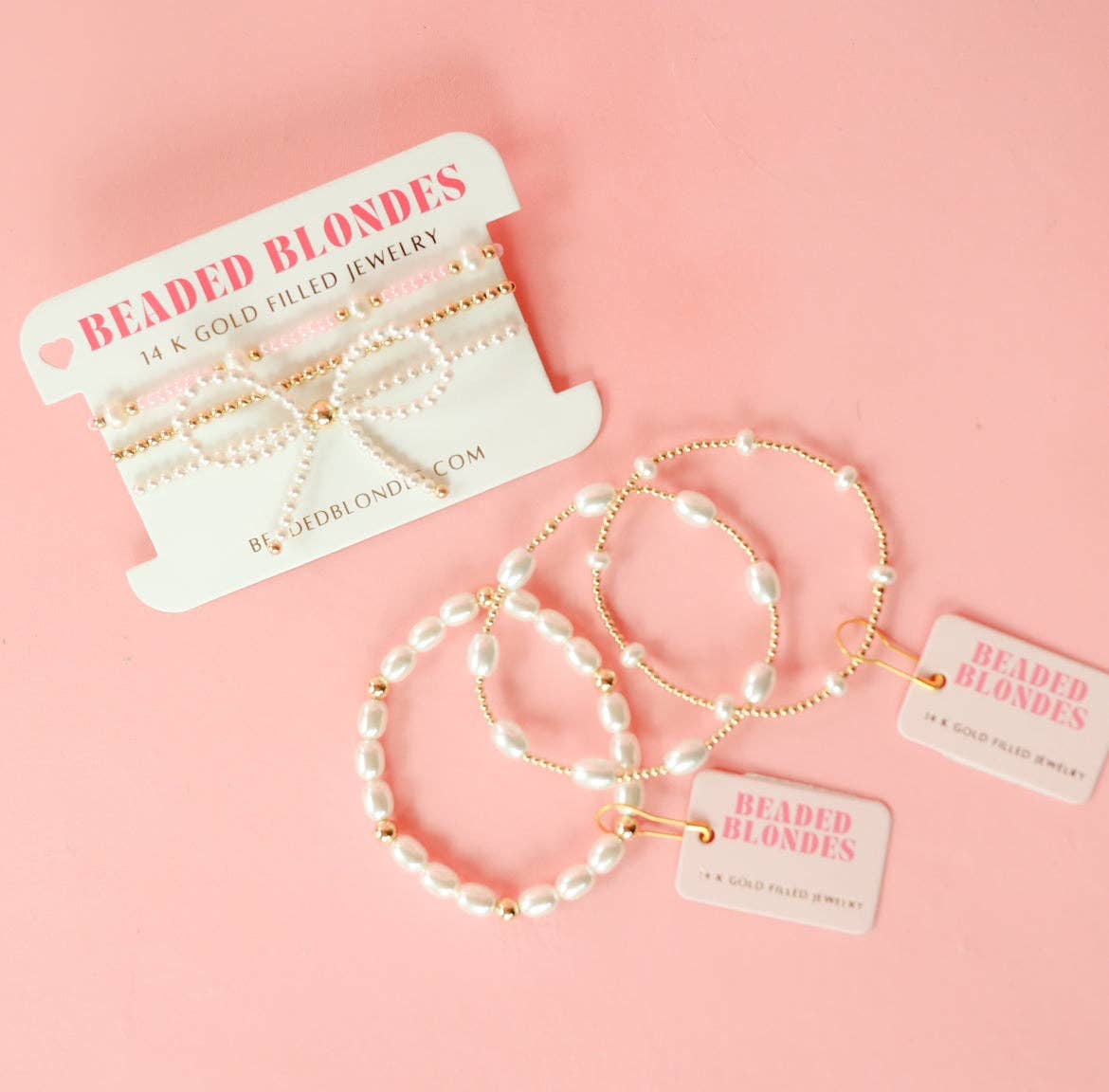 Pink Luster Pearl Bracelet: Standard 6.75 inch