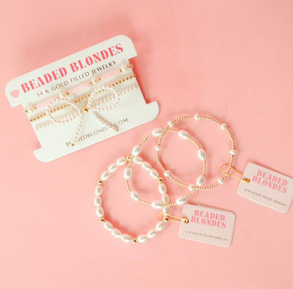 Pink Luster Pearl Bracelet: Standard 6.75 inch