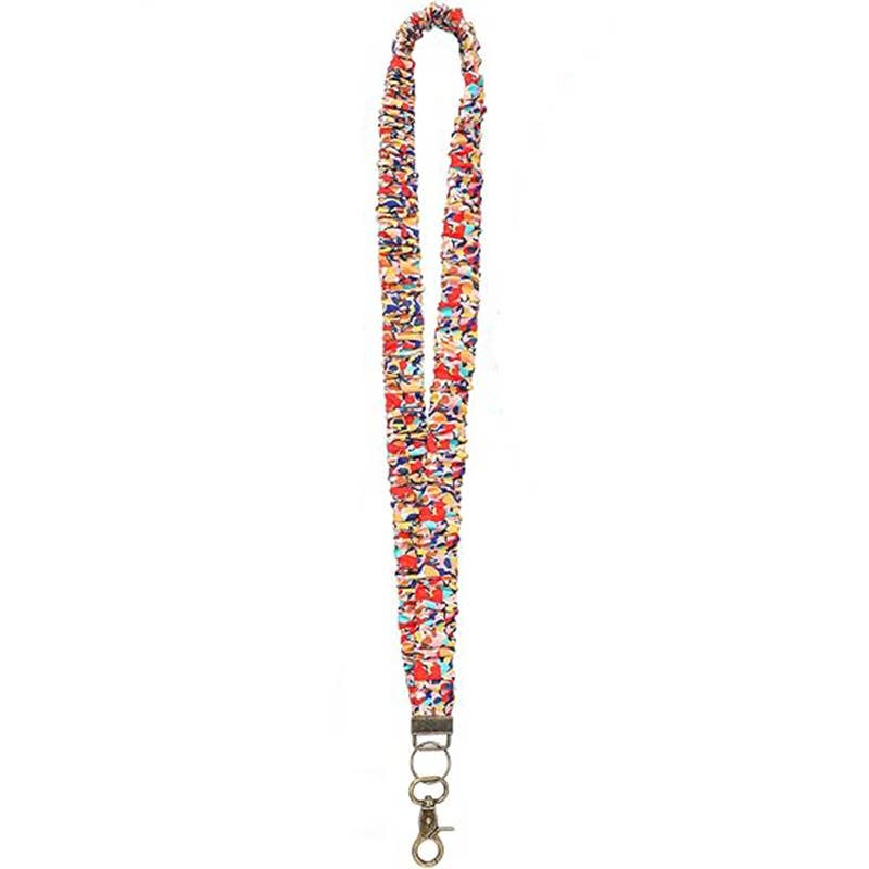 Vibrant Color Fabric Floral Lanyard