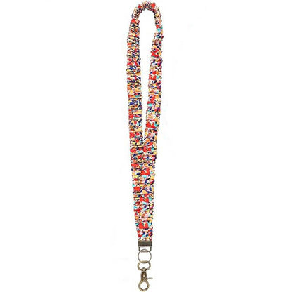 Vibrant Color Fabric Floral Lanyard