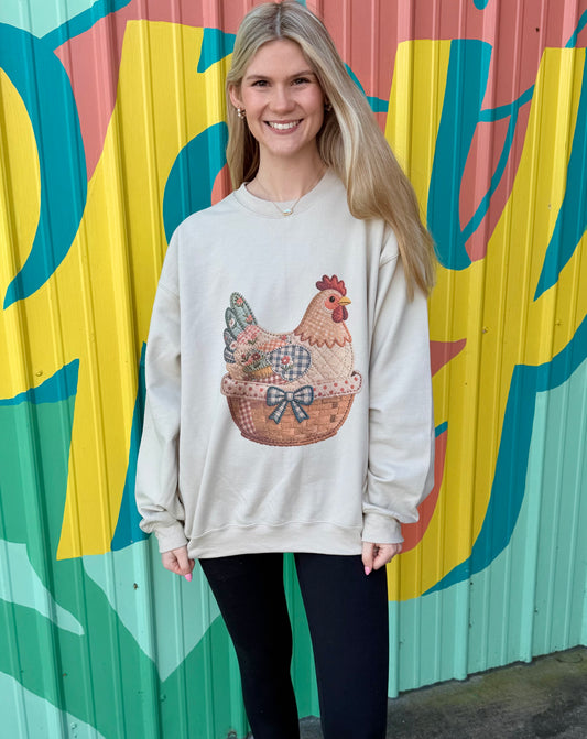 Quilted Hen Sweatshirt Crewneck