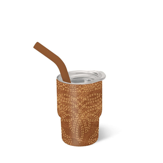 Saddle Stitch Cognac Swig Tiny Tumbler 2oz