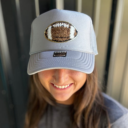 Football Chenille Patch Trucker Hat (Options)