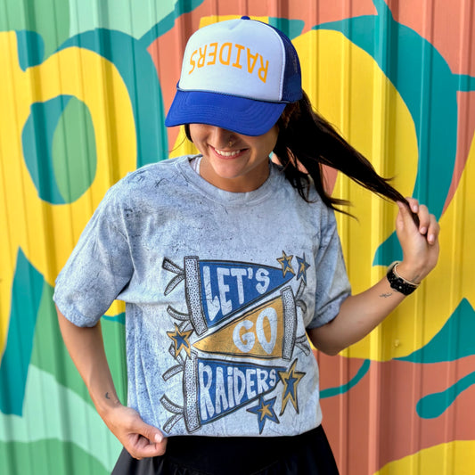 Raiders Pennants Acid Wash Comfort Colors Tee