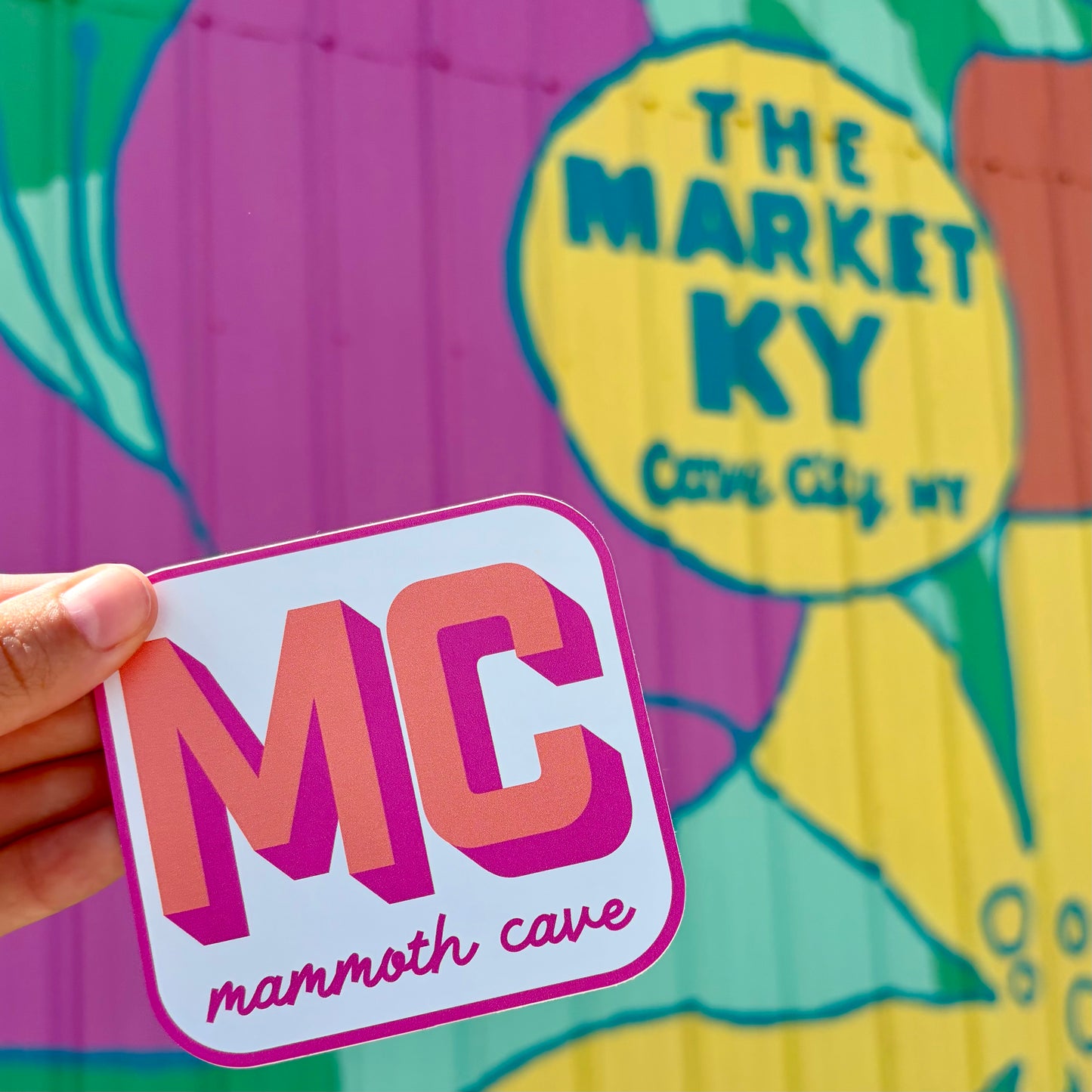 Mammoth Cave Sticker- Peach/Pink