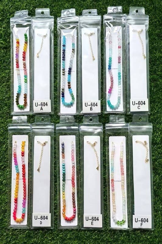 Trendy Natural Agate Gemstone Necklace: Multi Color