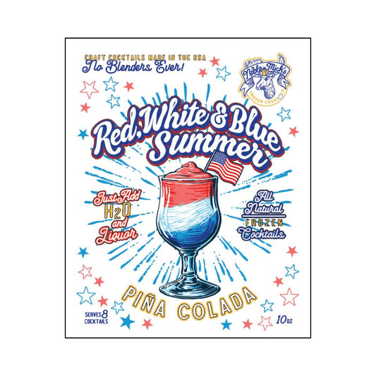 Red, White & Blue Summer Pina Colada Frozen Cocktail