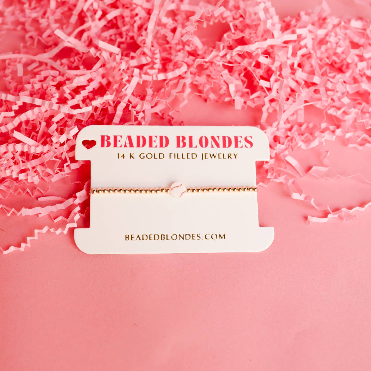 Baseball BB Bead Bracelet: Standard 6.75 inch