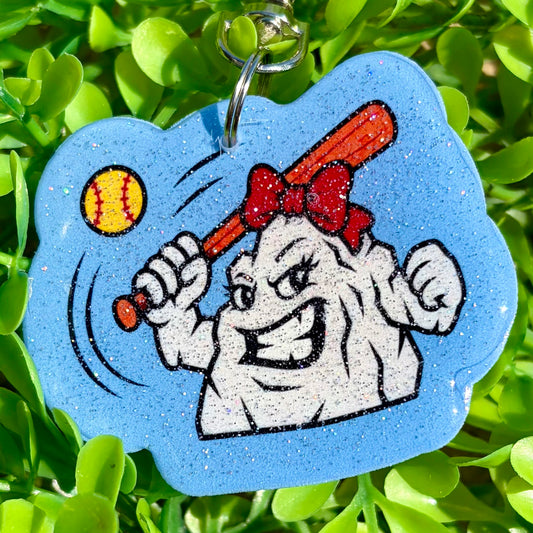 Cave Country Crushers Softball Logo - XL Bag Charm with Clip