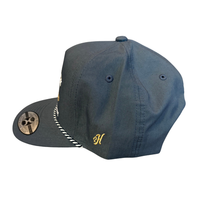 Hooey Men’s Rank Stock Hat - Full Surround Charcoal with White Embroidery