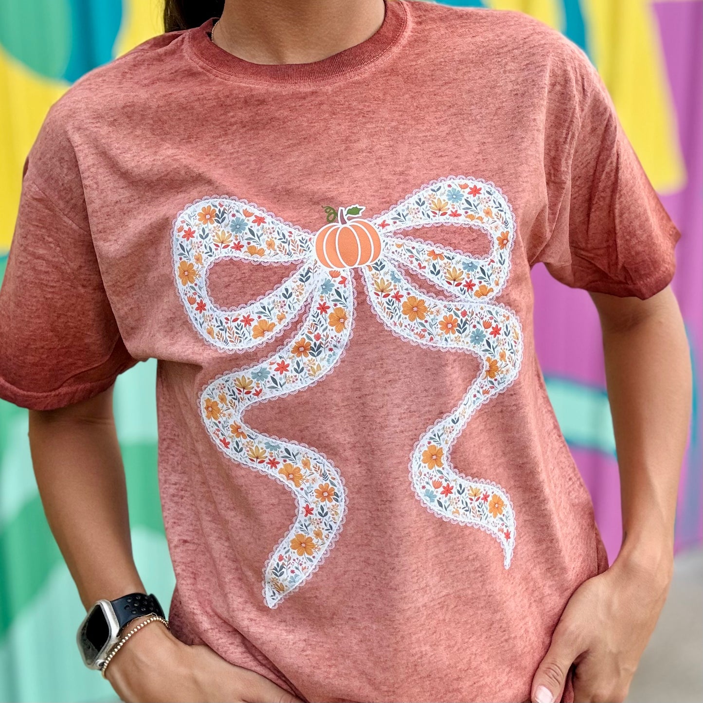 Fall Bow Mineral Wash Tee