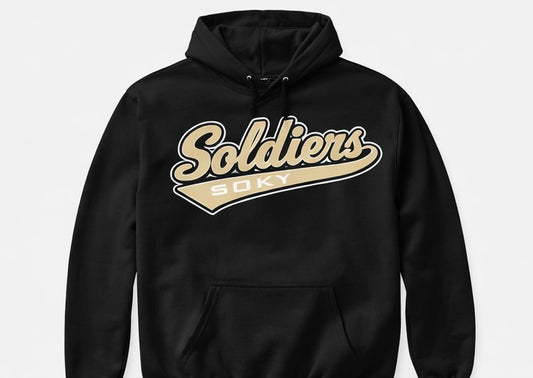 SOKY Soldiers Varsity Script Hoodie - Black/Vegas Gold