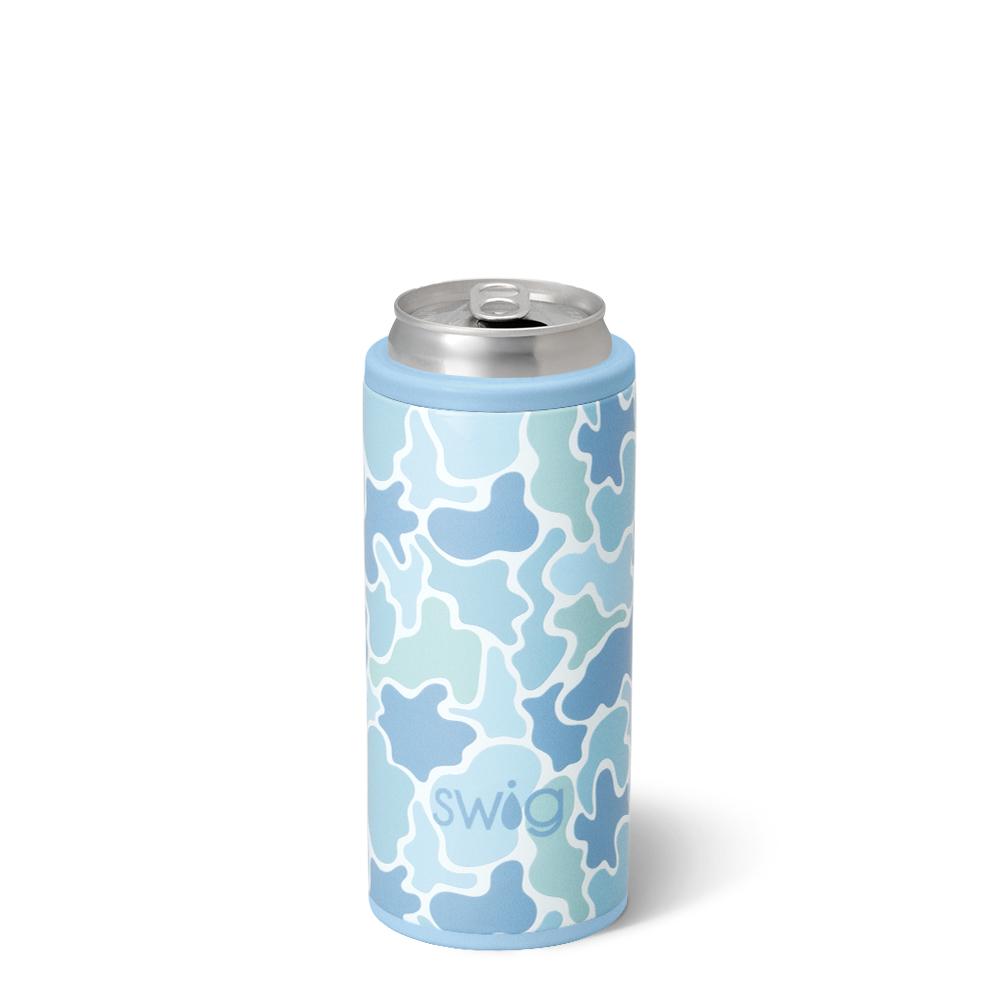 Saltwater Camo Swig Skinny Can Cooler 12oz