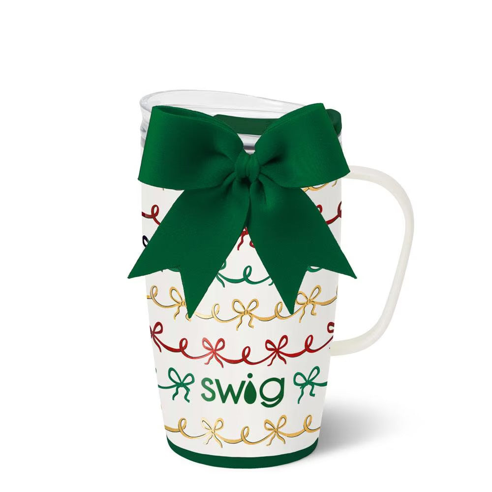 Christmas Bows Swig Travel Mug